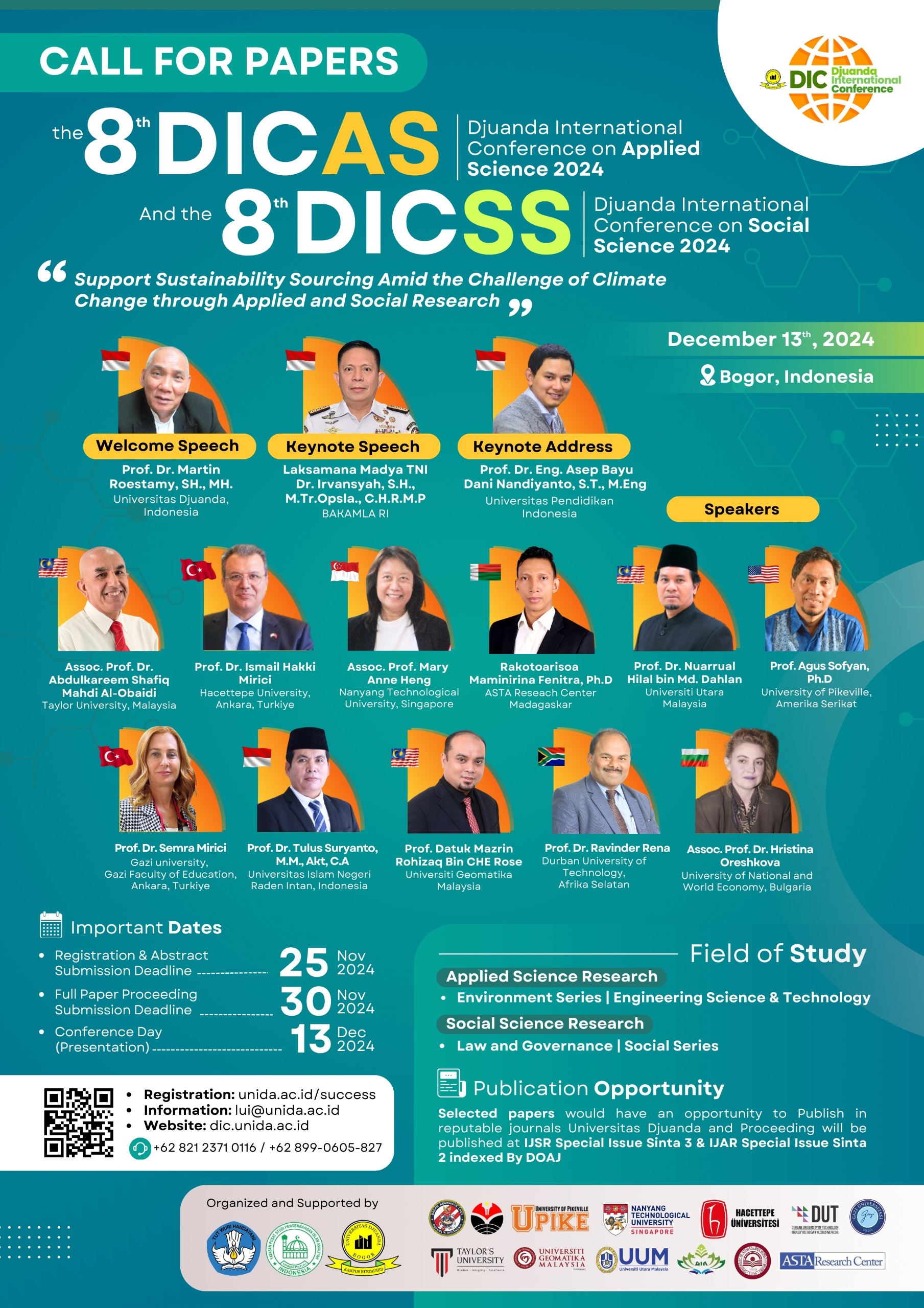 8th Djuanda International Conference on Apllied Science (DICAS) and the 8 th Djuanda International Conference on Social Science (DICSS)