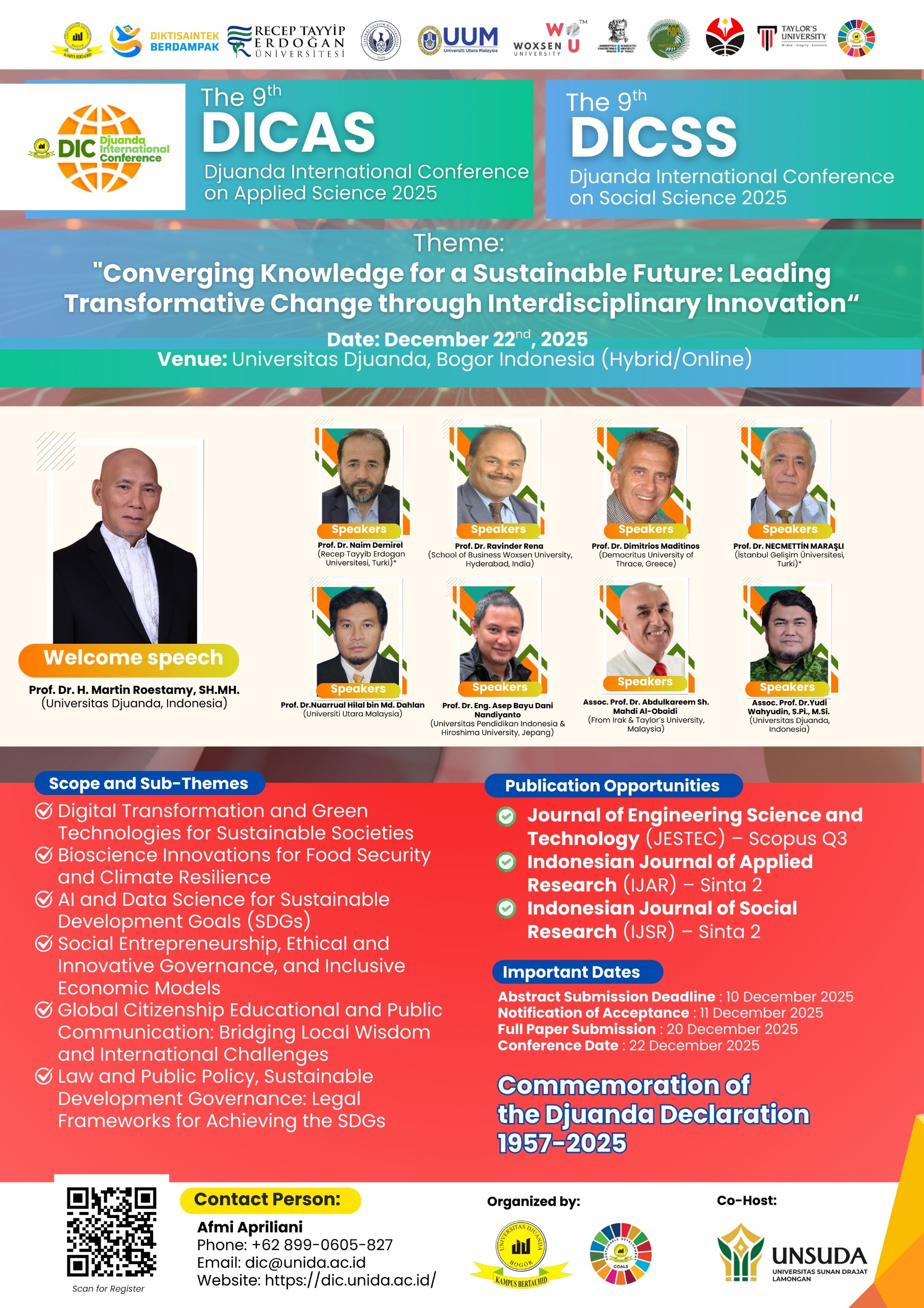 The 9th Djuanda International Conference on Applied Sciences (DICAS) & The 9th Djuanda International Conference on Social Sciences (DICSS)
